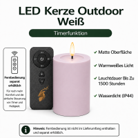 Deluxe Homeart LED Kerze Outdoor Staubiges Rosa