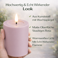 Deluxe Homeart LED Kerze Outdoor Staubiges Rosa