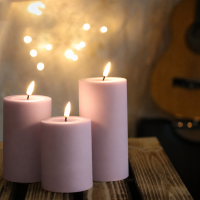 Deluxe Homeart LED Kerze Outdoor Staubiges Rosa