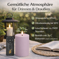 Deluxe Homeart LED Kerze Outdoor Staubiges Rosa