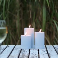 Deluxe Homeart LED Kerze Outdoor Staubiges Blau