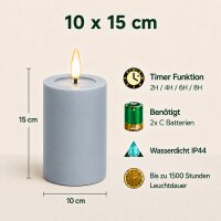 Deluxe Homeart LED Kerze Outdoor Staubiges Blau