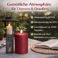 LED Kerze Outdoor Bordeaux