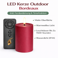 Deluxe Homeart LED Kerze Outdoor Bordeaux