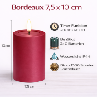 Deluxe Homeart LED Kerze Outdoor Bordeaux