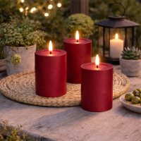 Deluxe Homeart LED Kerze Outdoor Bordeaux