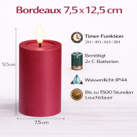 Deluxe Homeart LED Kerze Outdoor Bordeaux