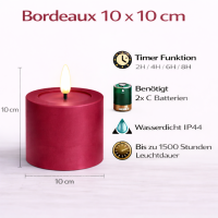 Deluxe Homeart LED Kerze Outdoor Bordeaux