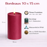 Deluxe Homeart LED Kerze Outdoor Bordeaux