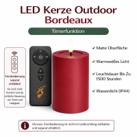 Deluxe Homeart LED Kerze Outdoor Bordeaux