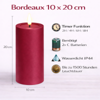 Deluxe Homeart LED Kerze Outdoor Bordeaux