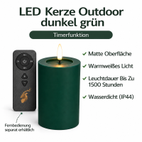 Deluxe Homeart LED Kerze Outdoor Dunkel Grün