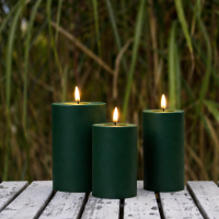 Deluxe Homeart LED Kerze Outdoor Dunkel Grün