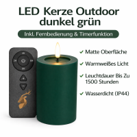 Deluxe Homeart LED Kerze Outdoor Dunkel Grün