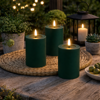 Deluxe Homeart LED Kerze Outdoor Dunkel Grün