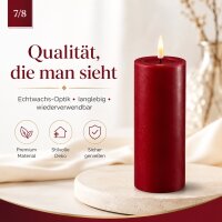 Deluxe Homeart LED Kerze mit Timerfunktion Bordeaux