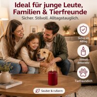 Deluxe Homeart LED Kerze mit Timerfunktion Bordeaux