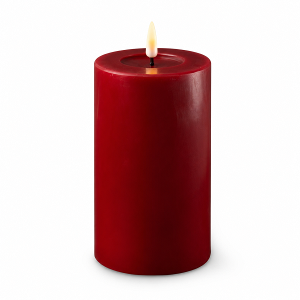 Deluxe Homeart LED Kerze mit Timerfunktion Bordeaux