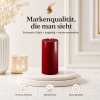 Deluxe Homeart LED Kerze mit Timerfunktion Bordeaux
