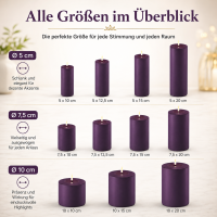 LED Kerze mit Timerfunktion Dunkel Lila