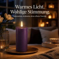 Deluxe Homeart LED Kerze mit Timerfunktion Dunkel Lila