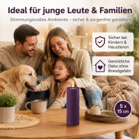 Deluxe Homeart LED Kerze mit Timerfunktion Dunkel Lila