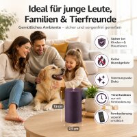 Deluxe Homeart LED Kerze mit Timerfunktion Dunkel Lila