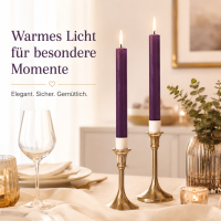 Deluxe Homeart LED Stabkerze mit Timerfunktion Dunkel Lila