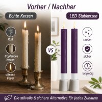 Deluxe Homeart LED Stabkerze mit Timerfunktion Dunkel Lila