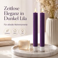 Deluxe Homeart LED Stabkerze mit Timerfunktion Dunkel Lila