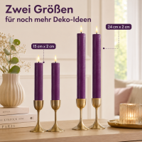 Deluxe Homeart LED Stabkerze mit Timerfunktion Dunkel Lila