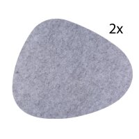 Filz-Tischset 2x Telleruntersetzer 2x Bestecktasche 4x Getränkeuntersetzer Grau