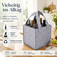Filz-Tasche für 6 Flaschen Grau