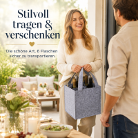 Filz-Tasche für 6 Flaschen Grau