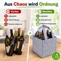Filz-Tasche für 6 Flaschen Grau