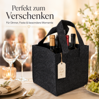 Filz-Tasche für 6 Flaschen Schwarz