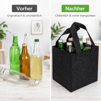 Filz-Tasche für 6 Flaschen Schwarz