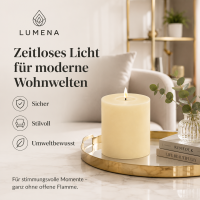 Deluxe Homeart LED Kerze mit Timerfunktion Creme