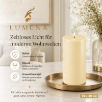 Deluxe Homeart LED Kerze mit Timerfunktion Creme