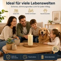 Deluxe Homeart LED Kerze mit Timerfunktion Creme
