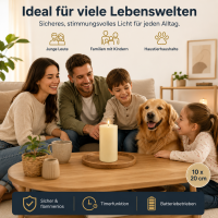 Deluxe Homeart LED Kerze mit Timerfunktion Creme