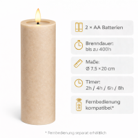 Deluxe Homeart LED Kerze mit Timerfunktion Sand