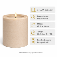 Deluxe Homeart LED Kerze mit Timerfunktion Sand