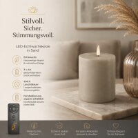Deluxe Homeart LED Kerze mit Timerfunktion Sand