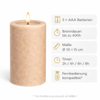 Deluxe Homeart LED Kerze mit Timerfunktion Sand