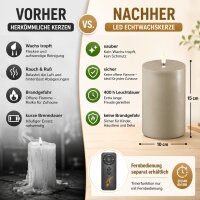 Deluxe Homeart LED Kerze mit Timerfunktion Sand