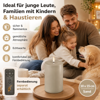 Deluxe Homeart LED Kerze mit Timerfunktion Sand