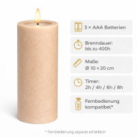 Deluxe Homeart LED Kerze mit Timerfunktion Sand