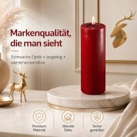 Deluxe Homeart LED Kerze mit Timerfunktion Bordeaux