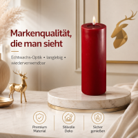Deluxe Homeart LED Kerze mit Timerfunktion Bordeaux